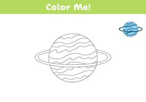 Couleur Uranus. coloration livre page pour les enfants. vecteur illustration.