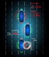 conduite suspension travail contrôle système sans pour autant chauffeur assistance. sûr conduite. vecteur futuriste voiture utilisateur interface hud ui hologramme de le voiture