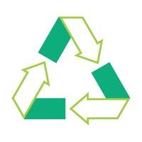 vert recycler icône vecteur