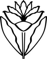 griffonnage fleur feuille icône éco clip vecteur illustration