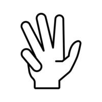 icône de la main. icône de contour vecteur