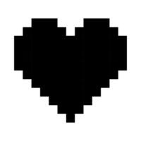 plein noir cœur ligne icône. émoji, la Saint-Valentin jour, des relations, aimer, vie, santé, jeu, traitement, applications, pixel style. multicolore icône sur blanc Contexte vecteur