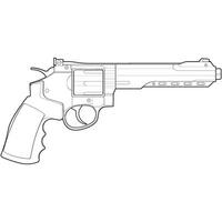 revolver avec ligne art style, tournage pistolet, arme illustration, vecteur doubler, pistolet illustration, moderne arme à feu, militaire concept, pistolet vecteur.