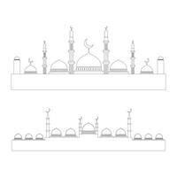 mosquée silhouette, vecteur mosquée illustration, ensemble de mosquée vecteur