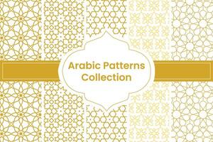 collection de d'or arabe motifs sur blanc arrière-plan, vecteur