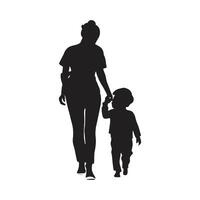 mère et bébé silhouette, de la mère journée vecteur illustration ensemble, blanc Contexte.