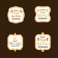 plat élément Ramadan kareem badge collection élément vecteur