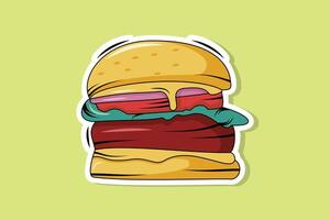 nourriture Burger fondu autocollant conception vecteur illustration. nourriture objets icône concept. savoureux Burger autocollant conception logo icône.