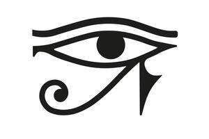 le œil de horus , symbole, logo, noir plat sur blanc Contexte isolé vecteur