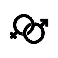 le sexe symbole. femelle et Masculin icône. homme et femme signe. noir sur blanc Contexte. vecteur