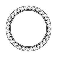 rond géométrique maori frontière Cadre conception. simple. noir et blanche. vecteur