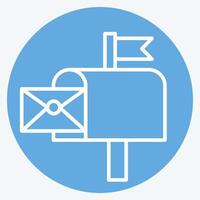 icône courrier boîte. en relation à Publier Bureau symbole. bleu yeux style. Facile conception modifiable. Facile illustration vecteur