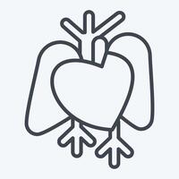 icône cœur. en relation à Humain organe symbole. ligne style. Facile conception modifiable. Facile illustration vecteur
