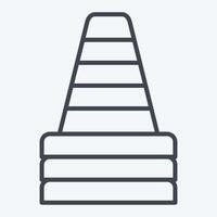 icône cônes. en relation à le hockey des sports symbole. ligne style. Facile conception modifiable vecteur