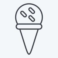 icône la glace crème cône. en relation à Lait et boisson symbole. ligne style. Facile conception modifiable. Facile illustration vecteur