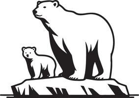polaire ours permanent sur la glace flotter. vecteur
