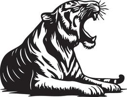 tigre rugir illustration. vecteur