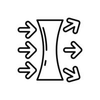concave lentille icône dans vecteur. logotype vecteur
