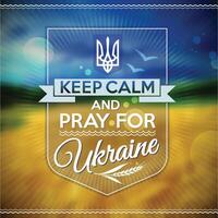 garder calme et prier pour Ukraine affiche vecteur