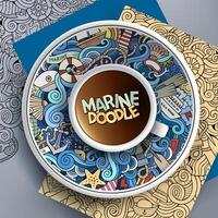 vecteur tasse de café Marin griffonnage