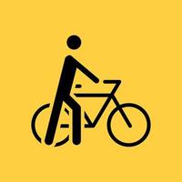 marchez votre signe de vélo. vecteur