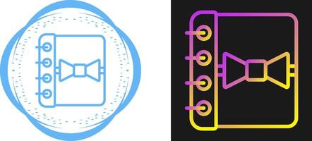 carnet avec ruban vecteur icône