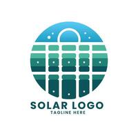 vert énergie solaire Puissance logo conception vecteur modèle