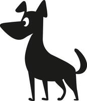 dessin animé chien silhouette vecteur isolé