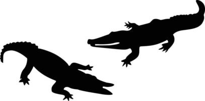 crocodile silhouette vecteur isolé