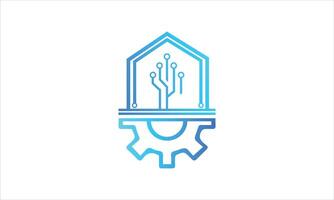 La technologie logo, ordinateur et Les données en relation entreprise, salut-technologie et innovant vecteur