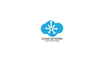 logo nuage. modèle de cloud computing. Créatif. internet mondial. télécharger. transfert de données. site de téléchargement. icône de la technologie. symbole du réseau. vecteur