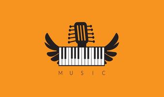 piano clés vecteur plat noir et Jaune logo emblème, piano clavier affiche, la musique leçon symbole isolé sur gris Remarques Contexte