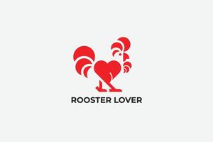 coq l'amour minimal logo vecteur