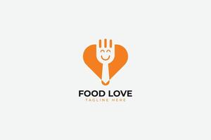 nourriture l'amour minimal logo vecteur