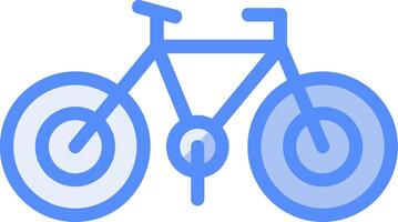 vélo ligne rempli bleu icône vecteur
