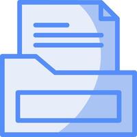 fichier dossier ligne rempli bleu icône vecteur