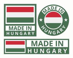 vecteur ensemble fabriqué dans Hongrie conception produit Étiquettes affaires Icônes illustration