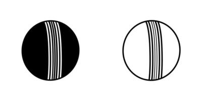 criquet Balle noir contour icône des sports conception vecteur illustration