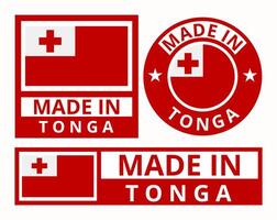 vecteur ensemble fabriqué dans Tonga conception produit Étiquettes affaires Icônes illustration