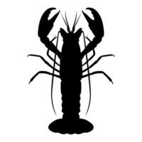 vecteur Homard noir silhouette icône illustration