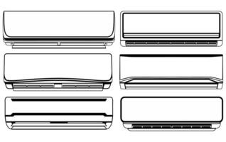 ensemble vecteur air Conditionneur refroidissement icône ligne conception illustration