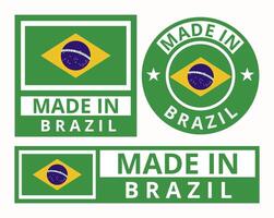 vecteur ensemble fabriqué dans Brésil conception produit Étiquettes affaires Icônes illustration
