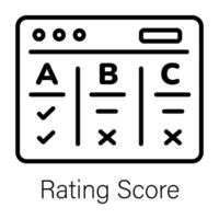 score d'évaluation à la mode vecteur