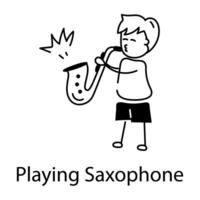 branché en jouant saxophone vecteur