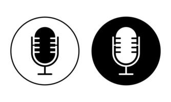 Podcast microphone icône vecteur dans branché style. classique micro signe symbole