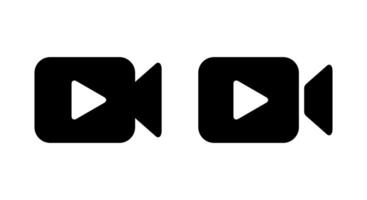vidéo joueur icône vecteur dans branché style. jouer bouton sur vidéo caméra symbole