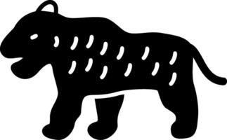 icône de glyphe de tigre vecteur