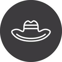 cow-boy chapeau contour cercle icône vecteur