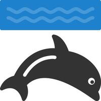 icône plate dauphin vecteur