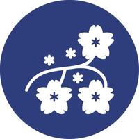 Cerise fleur branche glyphe cercle icône vecteur